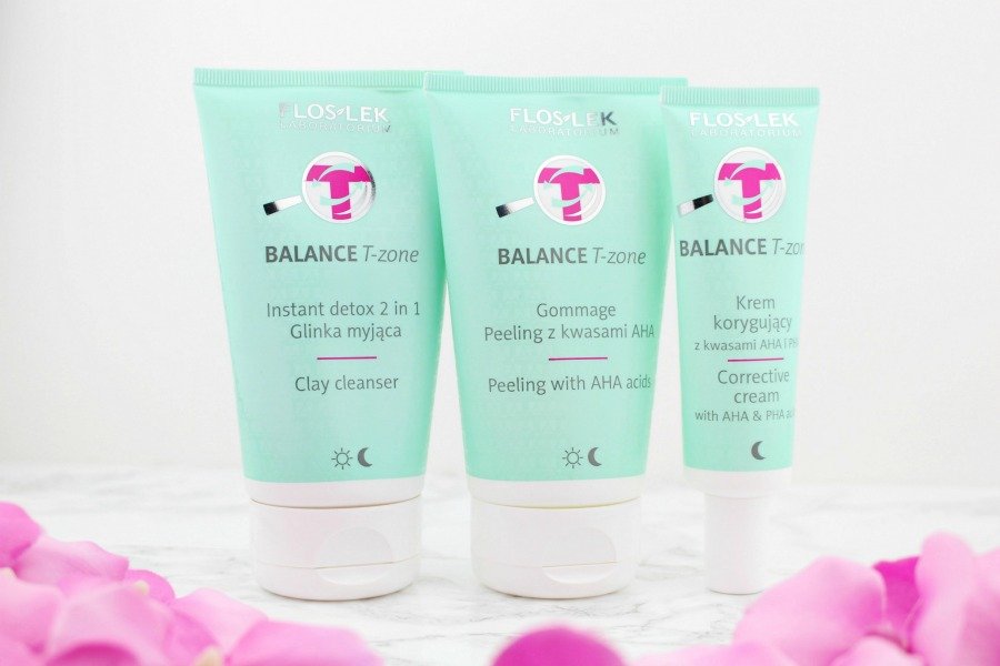 parfümfreie Gesichtspflege, Gesichtspflege gegen Pickel und Mitesser, Floslek Balance T-Zone Clay Cleanser, Floslek Balance T-Zone AHA Peeling, Floslek Balance T-Zone korrigierende Creme, Super Twins Annalena und Magdalena