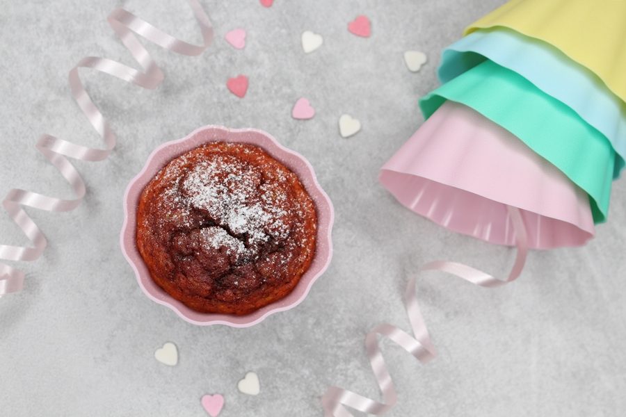 Rote Bete Muffins ohne Ei, Red Velvet Muffins, Red Velvet Cupcakes ohne Lebensmittelfarbe, zuckerfreie Valentinstag Muffins