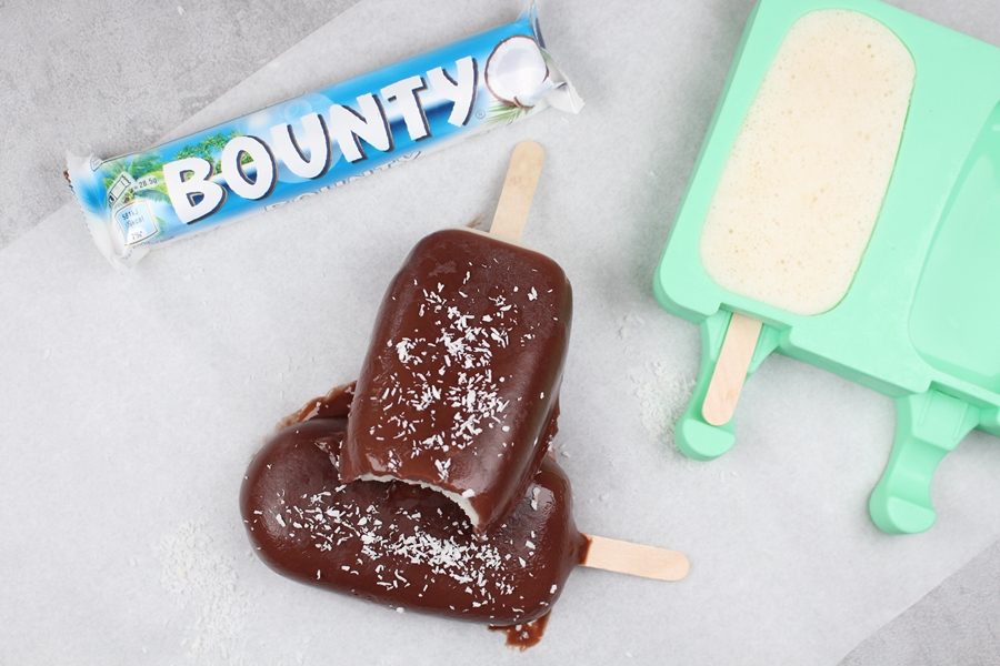 Low Carb Bounty Riegel, Bounty Riegel Kalorien, Bounty Eis Rezept, Bounty Eis am Stiel, Popsicle Eis selber machen