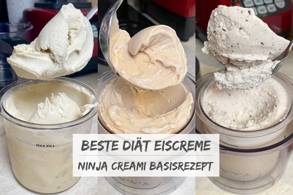 Ninja Creami, Ninja Creami Test, Ninja Creami Eismaschine Rezepte, Ninja Creami gesundes Eis, Ninja Creami Milcheis, Ninja Creami Vanilleeis, Ninja Creami Protein Eis Vanille, Ninja Creami Schokoladeneis ohne Ei, Milcheis ohne Sahne selber machen, gesundes Eis Eismaschine, Diät Eis ohne Zucker, Low Carb High Protein Eis, Eis Rezepte ohne Zucker